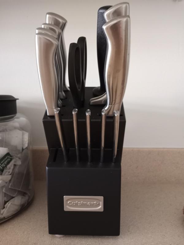 Cuisinart 15 Piece Kitchen Knife Set with Block, Cutlery Set, Hollow  Handle, C77SS-15PK