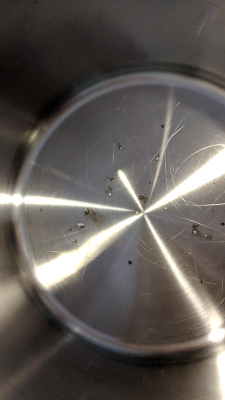 Burns in bottom of pot.