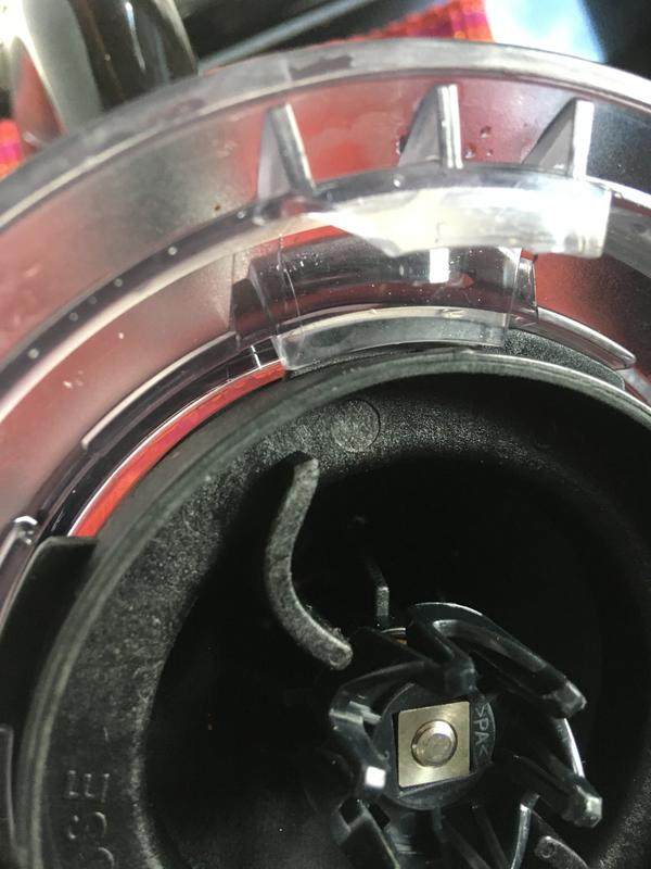 Plastic piece broke & no longer engages. Have to turn unit backwards on base to use.