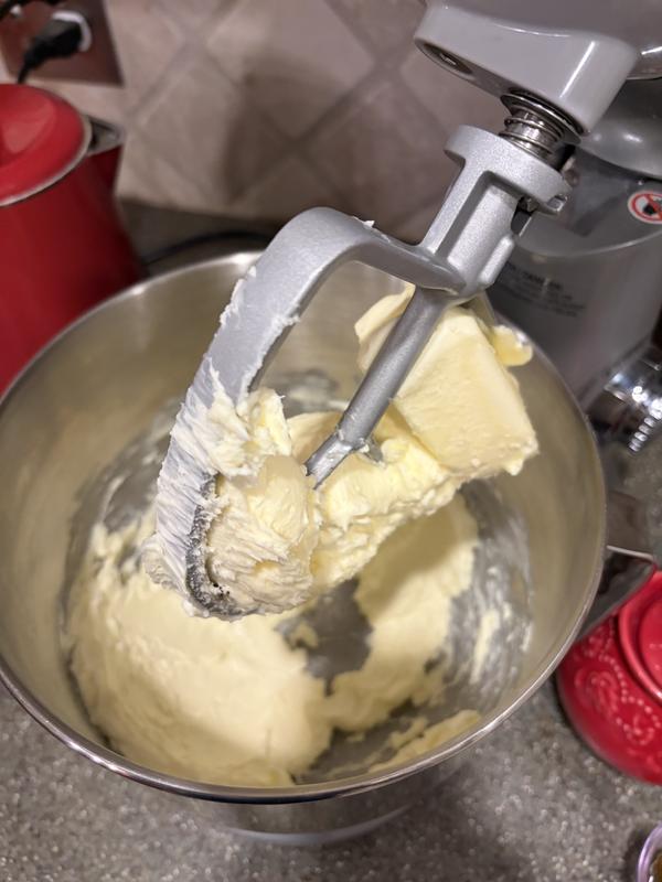 Butter is soft, and not mixed
