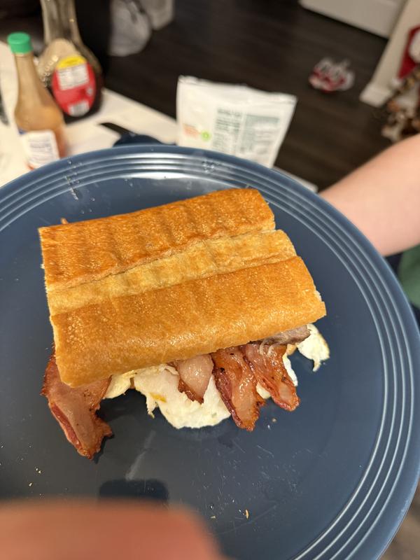 Pressed breakfast sandwich