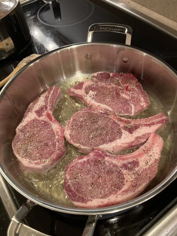 Pork Chops searing