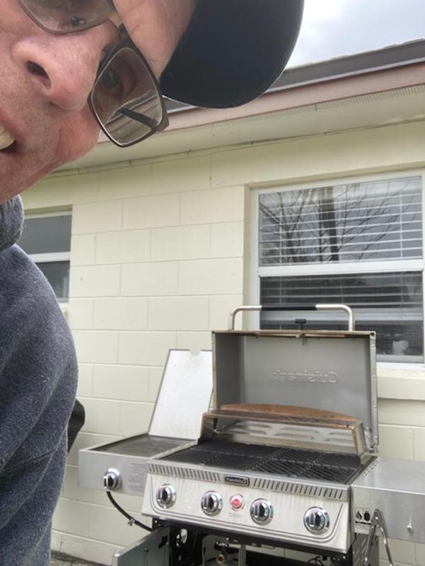 Me and my Propel  Four Burner 3-in-1 Gas Grill/Pizza oven chillin together at our favorite spot on the back patio.