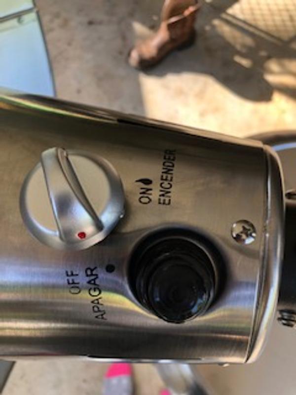 Once you have turned your propane on at the tank, here is the knob and button to turn it on