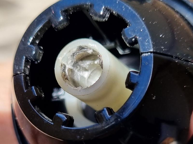 The plastic shaft link is worn out