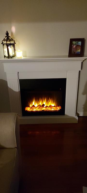 Real Flame Crawford Electric Slim Line Fireplace in Chestnut Oak 