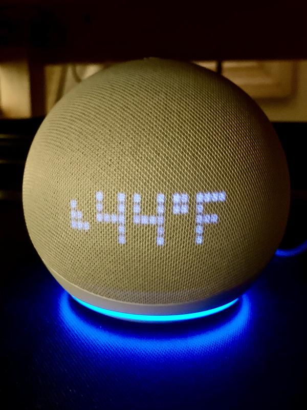 Amz_Echo Dot with Clock (5th Gen, 2022) Smart Speaker, Clock, Alexa, Free  Savings Story Cleaning Cloth, Cloud Blue, 2 lb 