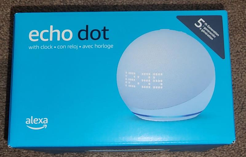  Echo Dot with Clock (5th Gen, 2022 Release) Smart Speaker with  Alexa - Cloud Blue