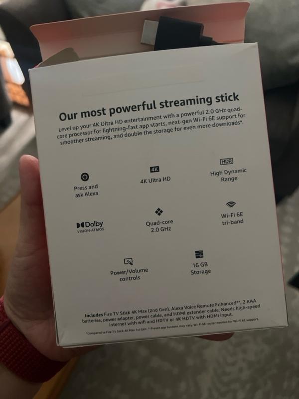 Amazon Fire TV Stick 4K Max Streaming Device, Supports Wi-Fi