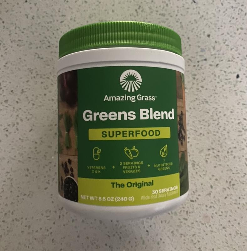 Amazing Grass Green Superfood Energy Drink Powder, Lemon Lime - 7.4 oz canister