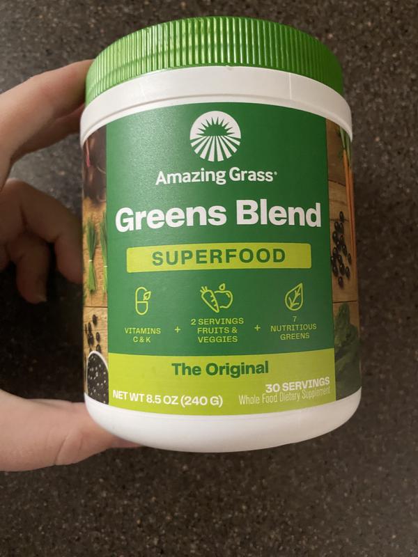 Amazing Grass Greens Blend Superfood: Super Greens Powder Smoothie Mix with  Organic Spirulina, Chlorella, Beet Root Powder, Digestive Enzymes