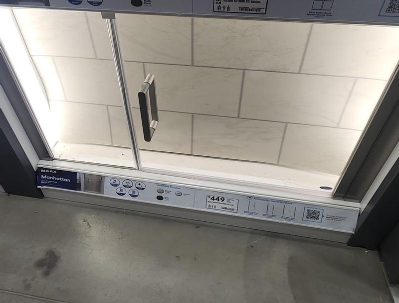 60箱　MAMI Manhattan 41-43 x 68 in. 6 mm Pivot Shower Door for Alcove