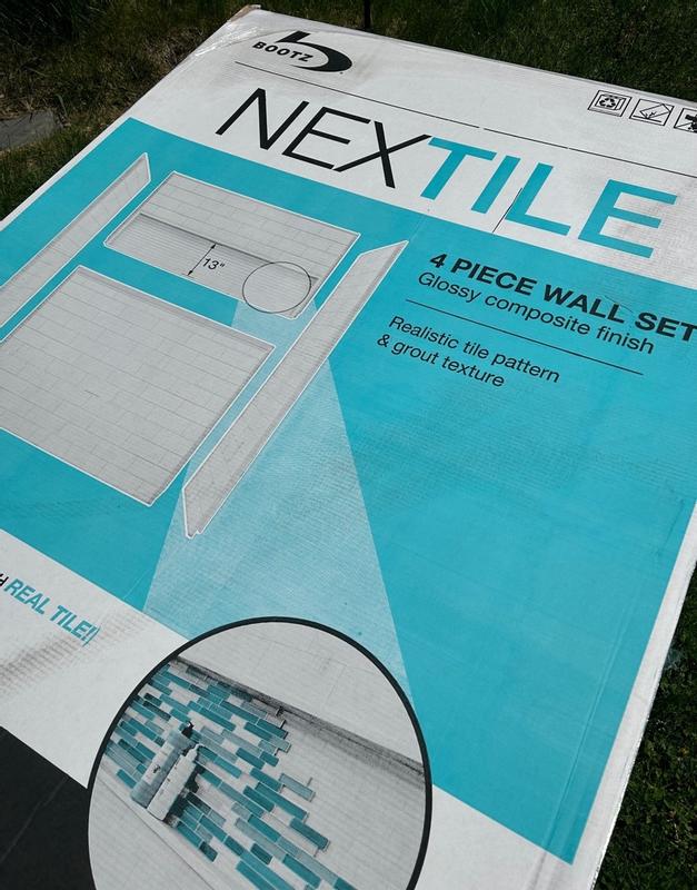 NexTile 6030 Direct-to-Stud Four-Piece Alcove Tub Wall Kit in