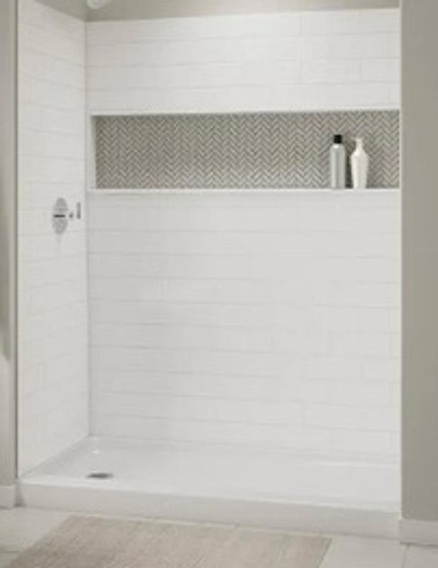 NexTile 6030 Direct-to-Stud Four-Piece Alcove Tub Wall Kit in