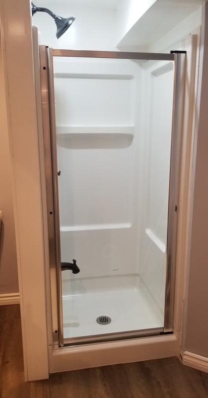 Pivolok 33-34 ¾ x 64 ½ in. Pivot Shower Door for Alcove Installation with  Clear glass in Chrome | Shower Door, Maax en