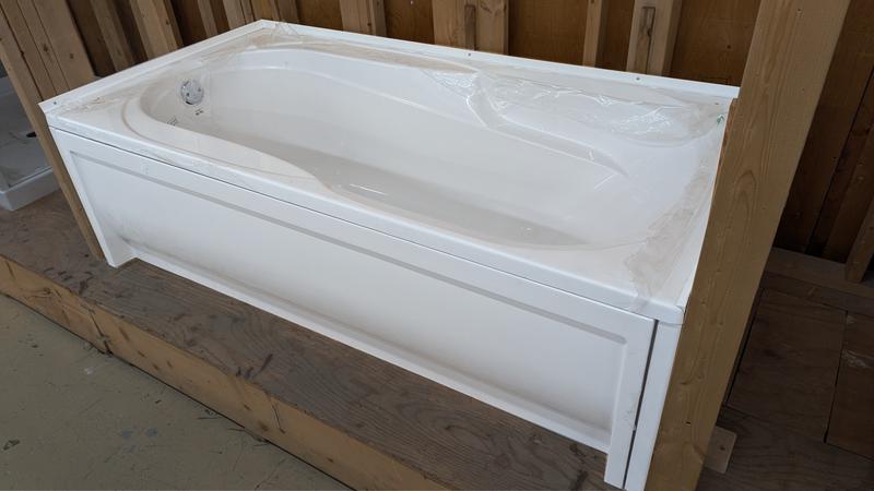 Baccarat 72 x 36 Acrylic Drop-in End Drain Bathtub in White