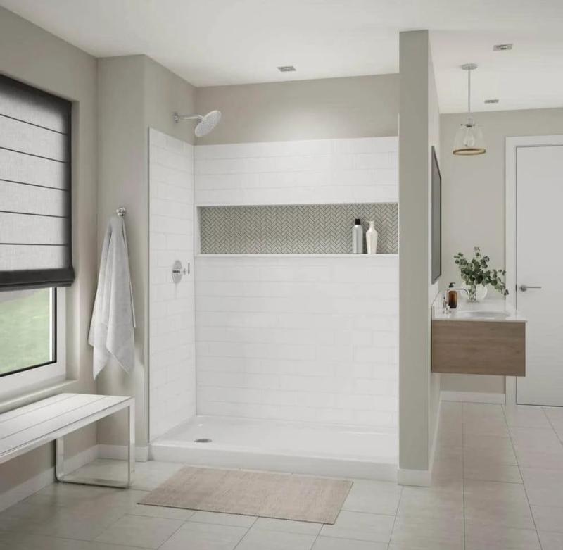 Nit alcove ホワイト　トップス NexTile 6032 Direct-to-Stud Four-Piece Alcove Shower Wall Kit in