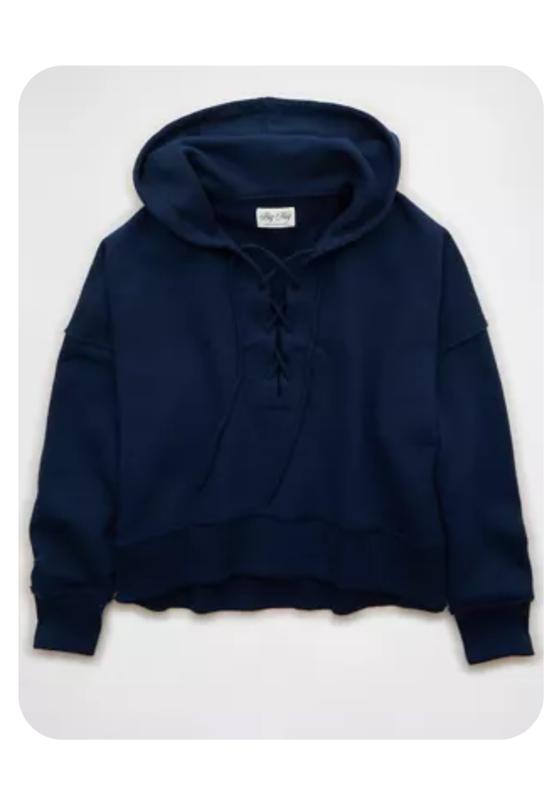 AE Big Hug Lace-Up Hoodie | American Eagle