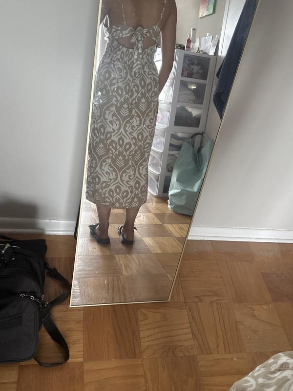 ae catie corset printed column midi dress AE Catie Corset Printed Column Midi Dress