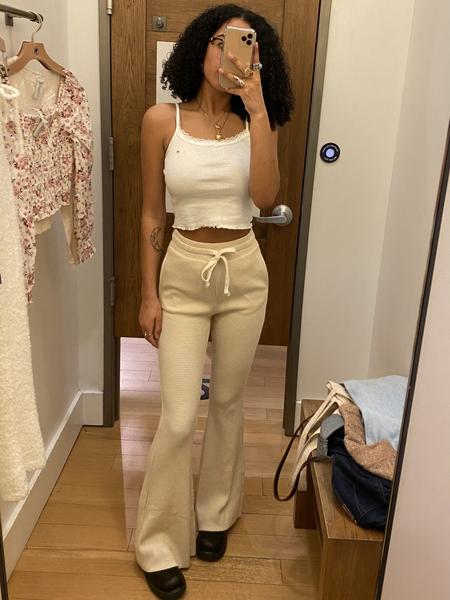 AE Waffle Super High-Waisted Flare Pant