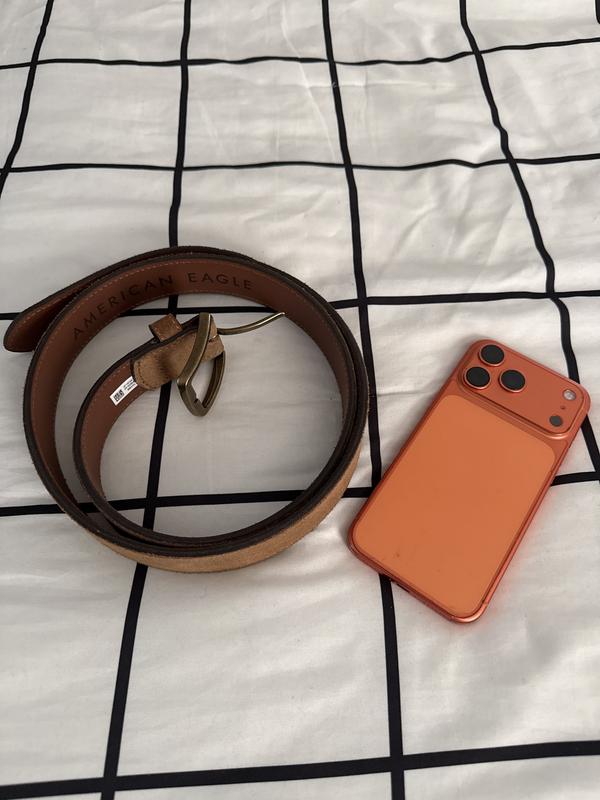 AE Casual Suede Leather Belt | American Eagle display picture 1