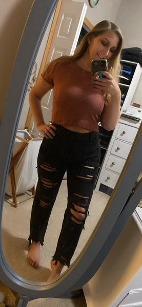AE Strigid Ripped Mom Jean