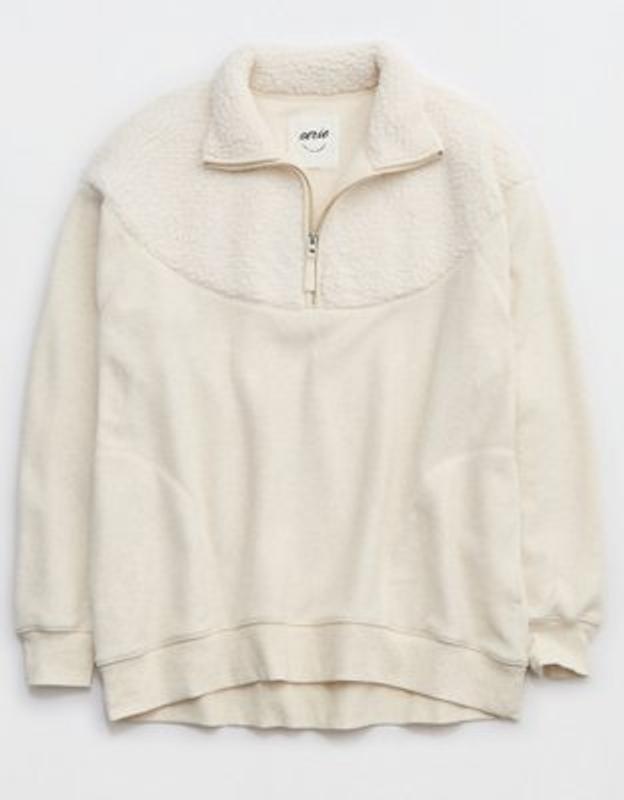 Aerie Cable Car Quarter Zip Sweater