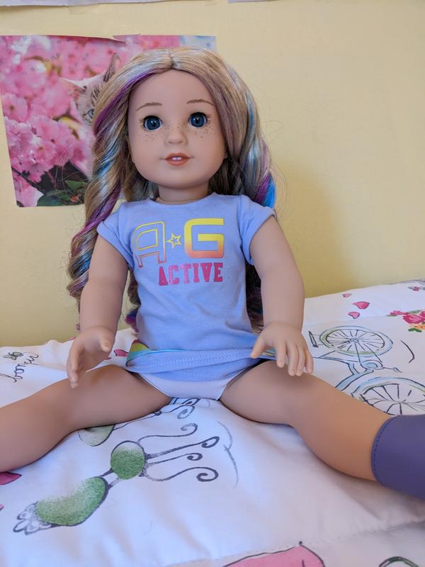  American Girl Truly Me 18-inch Doll #110 with Blue Eyes, Blonde  Hair w/Highlights, Light Skin, T-shirt Dress, For Ages 6+ : Everything Else