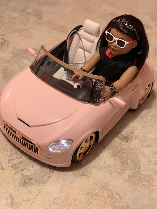 American girl doll pink on sale car