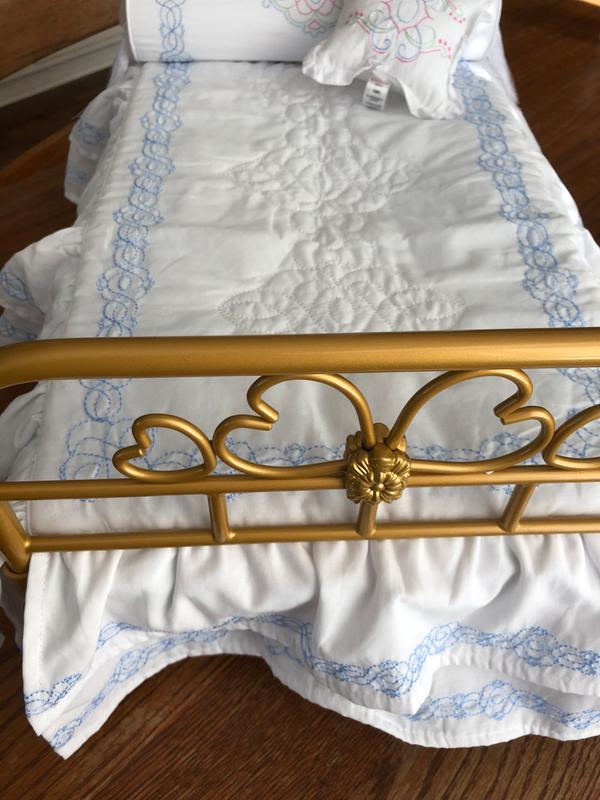 Pleasant Company 18 American Girl Doll Samantha's Brass Bed & Bedding Set