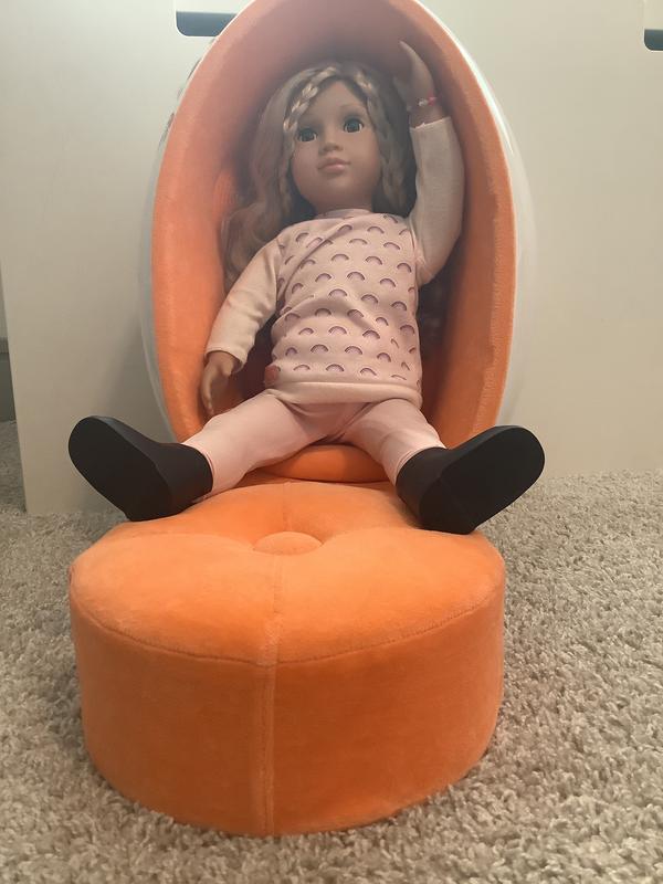 American Girl Doll Julie with speaker egg cheapest and ottoman