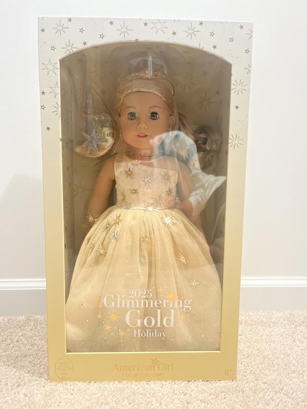 american girl gold dress Amazon.com: American Girl 2025 Glimmering Gold Holiday Collector Doll, with  Light-Blue Eyes, Long Wavy Blonde Hair, Ages 8+ : Toys & Games