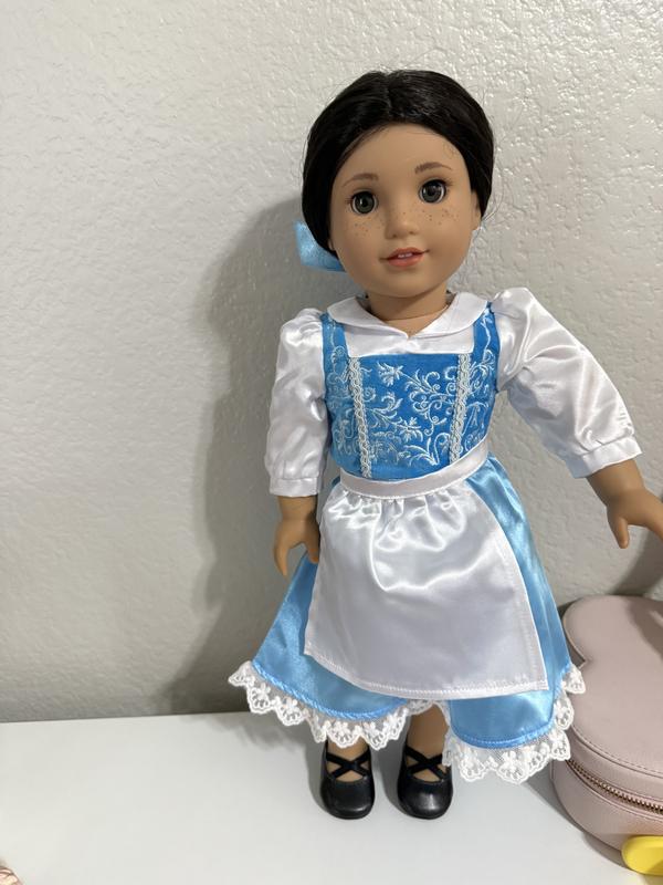 American Girl Disney Princess Belle Blue Dress, Mrs. Potts, Chip &  Accessories for 18-inch Dolls