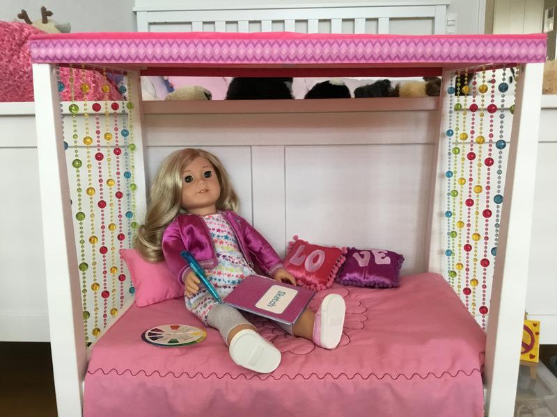 American girl store doll julie's bed