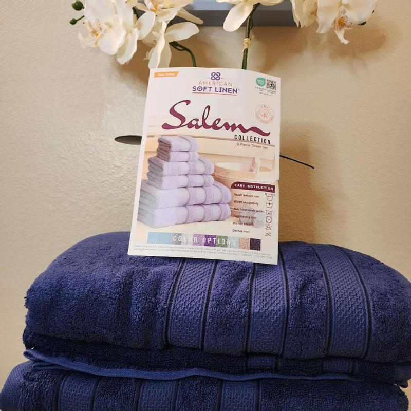 Salem 6 Piece 100% Cotton Luxury Bath Towel Set