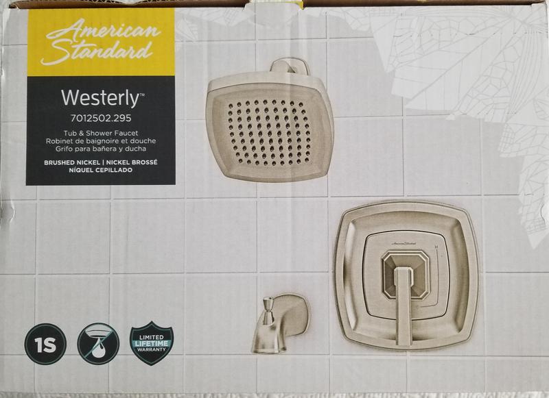 Note the "BRUSHED NICKEL" label and photo