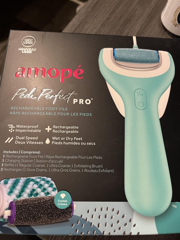 Amope Pedi Perfect Pro Wet & Dry Foot File, Callous Remover for Feet,  Removes Hard and Dead Skin Rechargeable & Waterproof