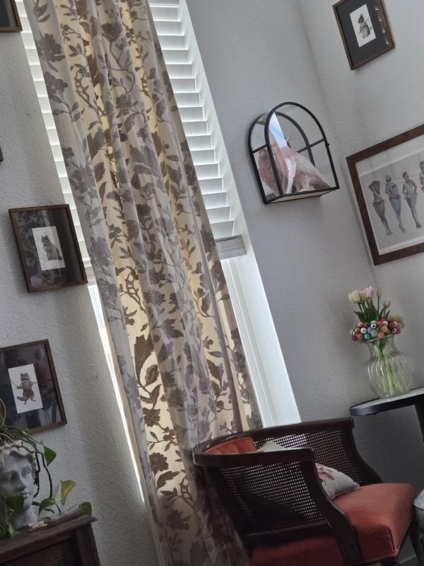 Francine Woven Cotton Floral Curtain | AnthroHome