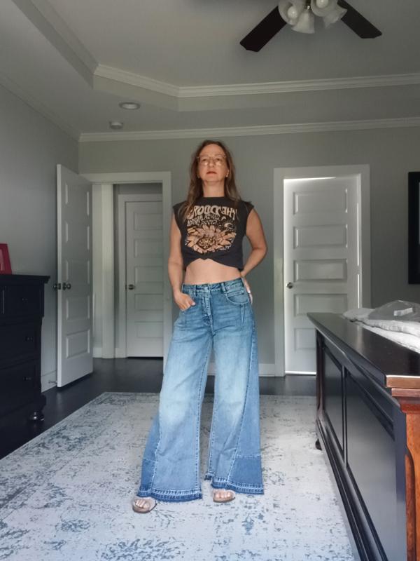 Darien 70s Paneled Wide-Leg Flare Jeans by Pilcro | Anthropologie
