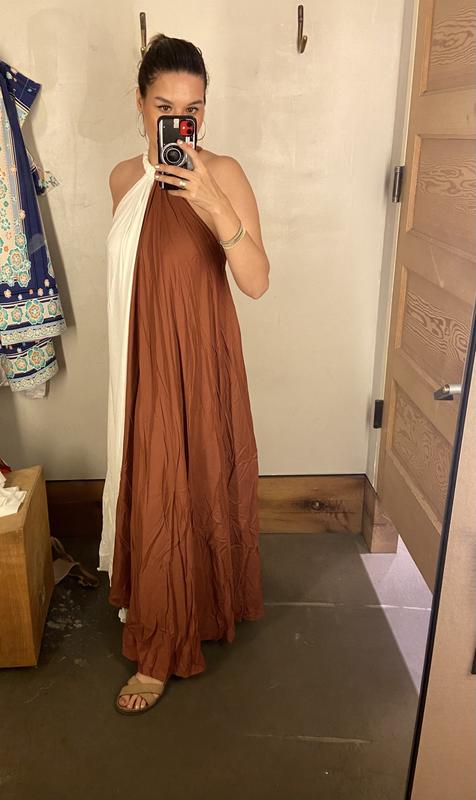 let me be colorblock halter dress Let Me Be Colorblock Halter Dress