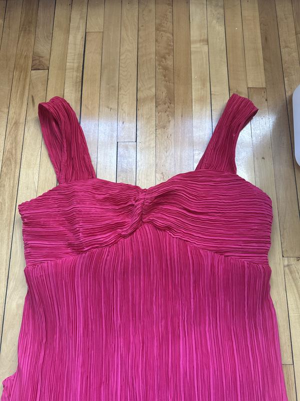 by anthropologie pleated satin midi dress By Anthropologie Pleated Satin Midi Dress at MarketFair Shoppes in  Princeton, NJ