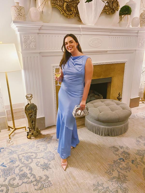 lana tie-back satin maxi dress Significant Other Lana Cowl-Neck Tie-Back Satin Maxi Dress