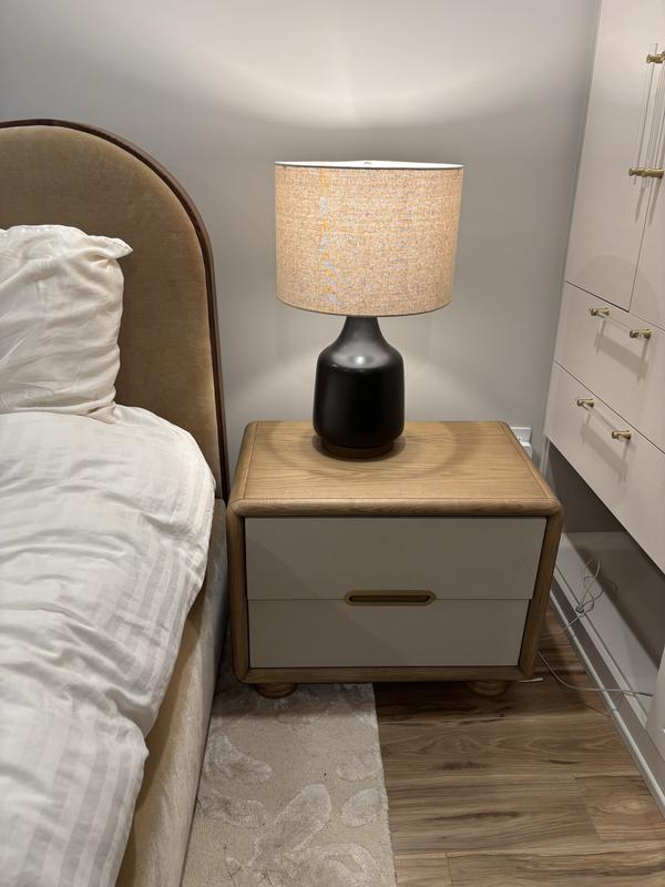 Monza Faux-Leather Two-Drawer Nightstand | AnthroHome