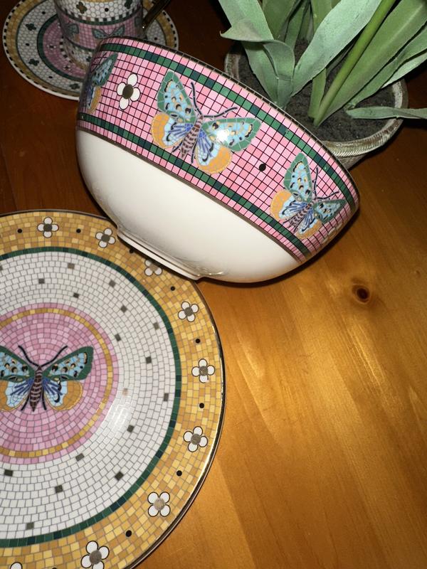 Bistro Tile Stoneware 24k Gold Accent Garden Cereal Bowl | AnthroHome
