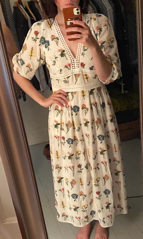 anthropologie white embroidered dress