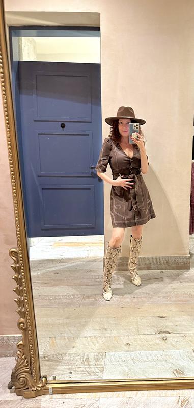 love the label ines belted denim mini dress Love The Label Ines Denim Mini Dress