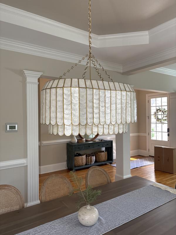 Madelyn Capiz Oval Faceted Chandelier | AnthroHome
