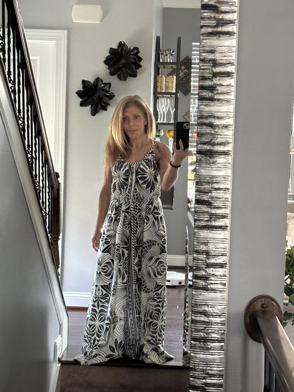 Farm Rio Elegance Scarf Linen Blend Wide-Leg Jumpsuit | Anthropologie