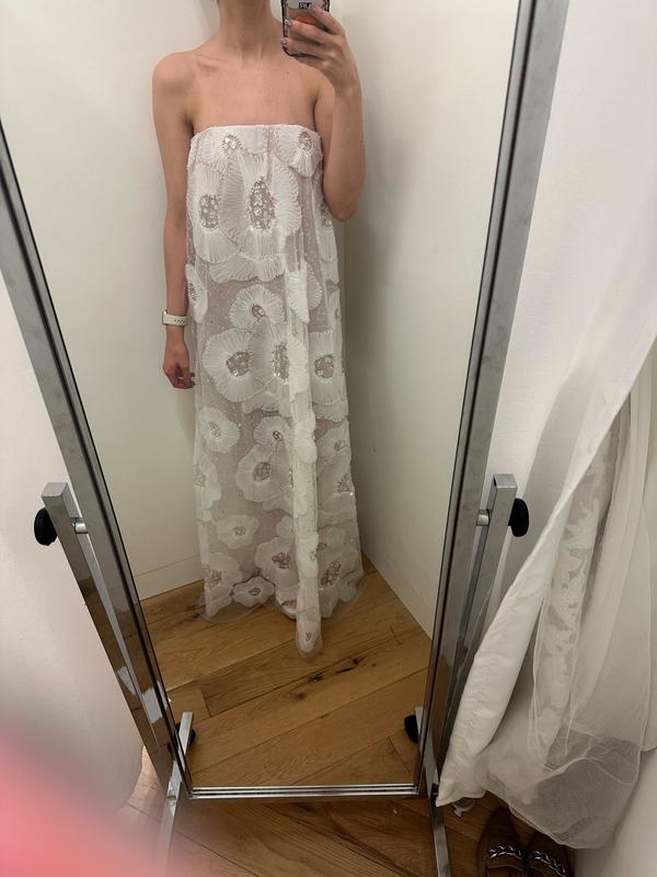 Helsi Margot Strapless Floral Sequin Maxi Dress | Anthropologie