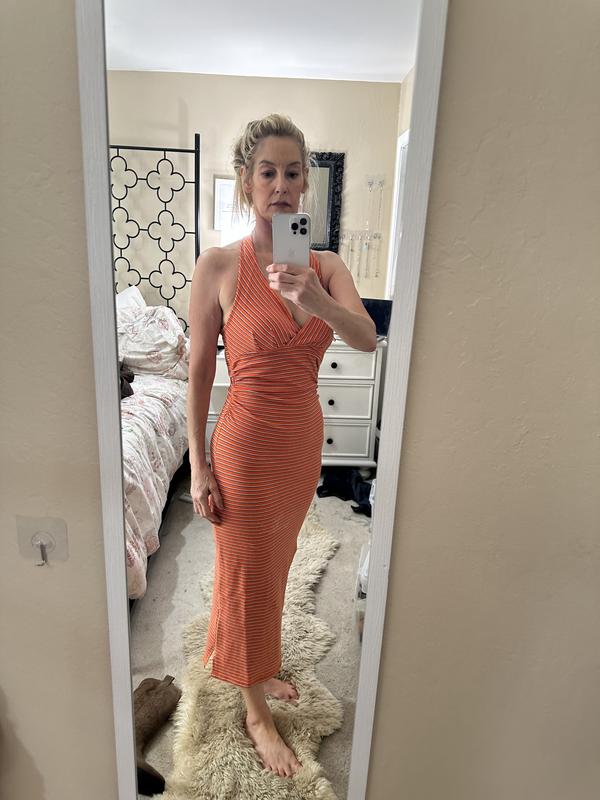 Pilcro High Tide Halter Slim Midi Dress | Anthropologie